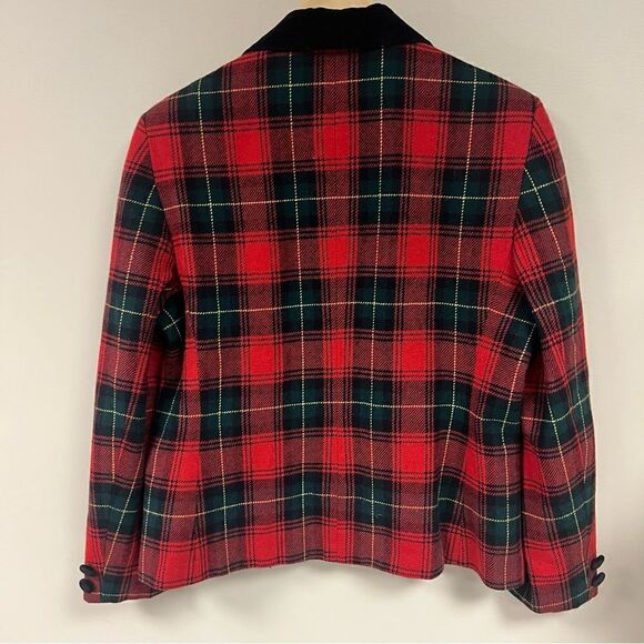 Norton McNaughton red plaid holiday blazer. Sz 12 - Picture 5 of 8